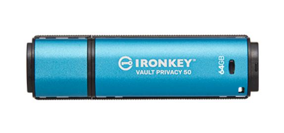 KINGSTON 64GB IronKey Vault Privacy 50 USB AES-256 Encrypted FIPS 197 (IKVP50/64GB)