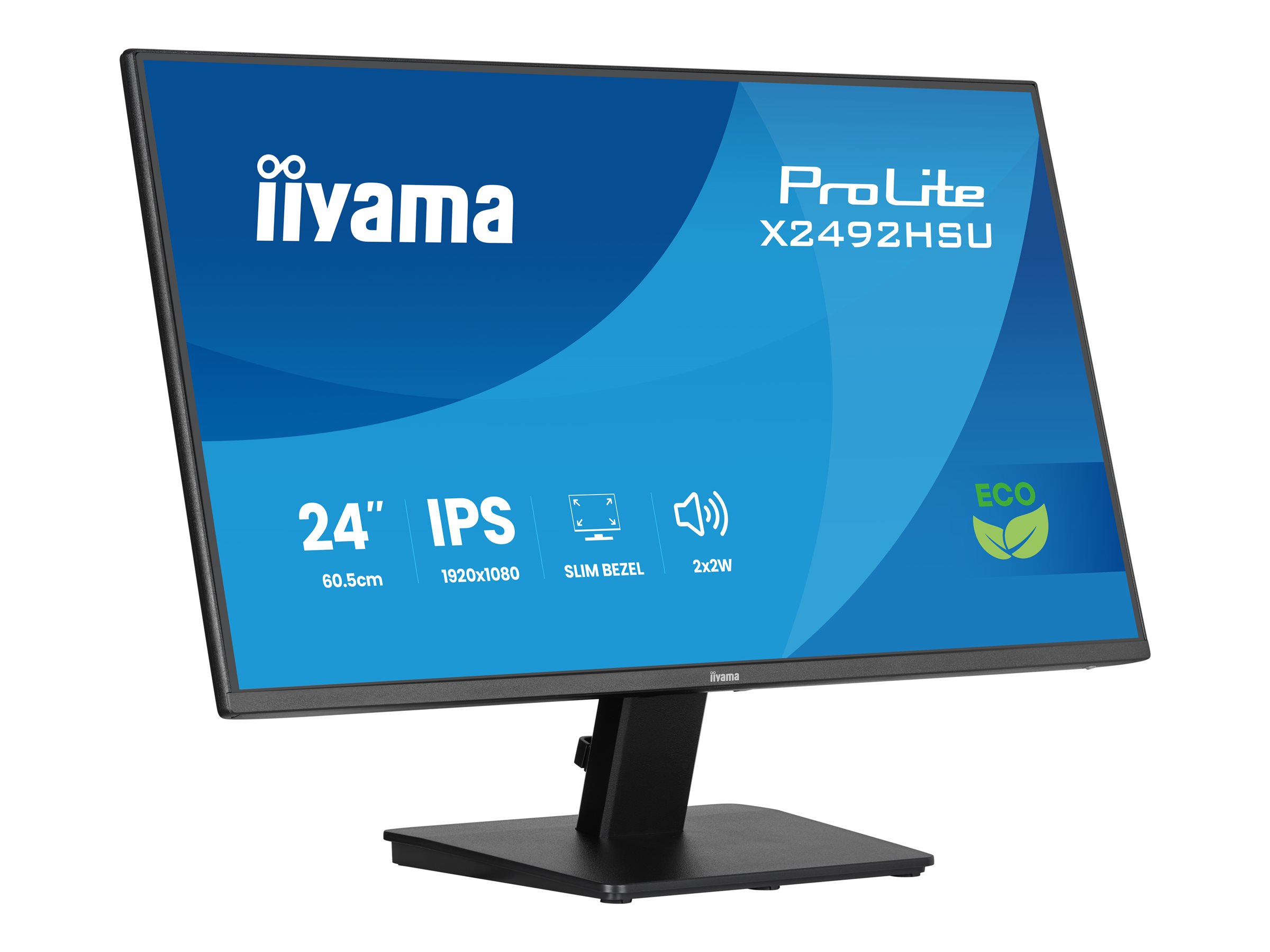 iiyama ProLite X2492HSU-B1 - LED-Monitor - 61 cm (24") - 1920 x 1080 Full HD (1080p) @ 120 Hz - IPS - 300 cd/m² - 1500:1 - 3 ms - HDMI, DisplayPort - Lautsprecher - mattschwarz