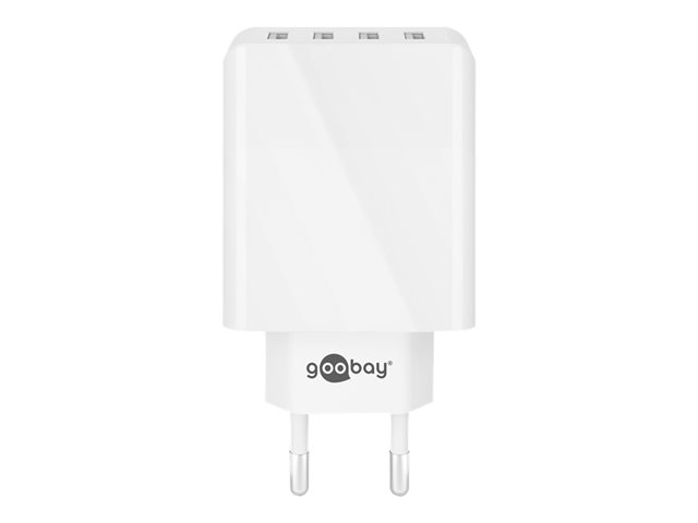 goobay Ladegerät USB A 4-fach weiss USB Steckernetzteil, 3A, 30W