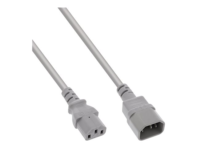 InLine - Spannungsversorgungs-Verlängerungskabel - power IEC 60320 C13 zu IEC 60320 C14 - 250 V - 1 m - Grau