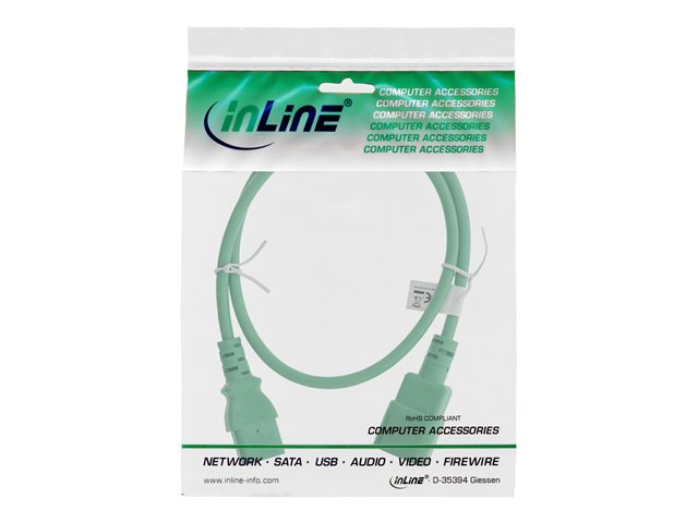 InLine - Spannungsversorgungs-Verlängerungskabel - power IEC 60320 C13 zu IEC 60320 C14 - 250 V - 2 m - grün