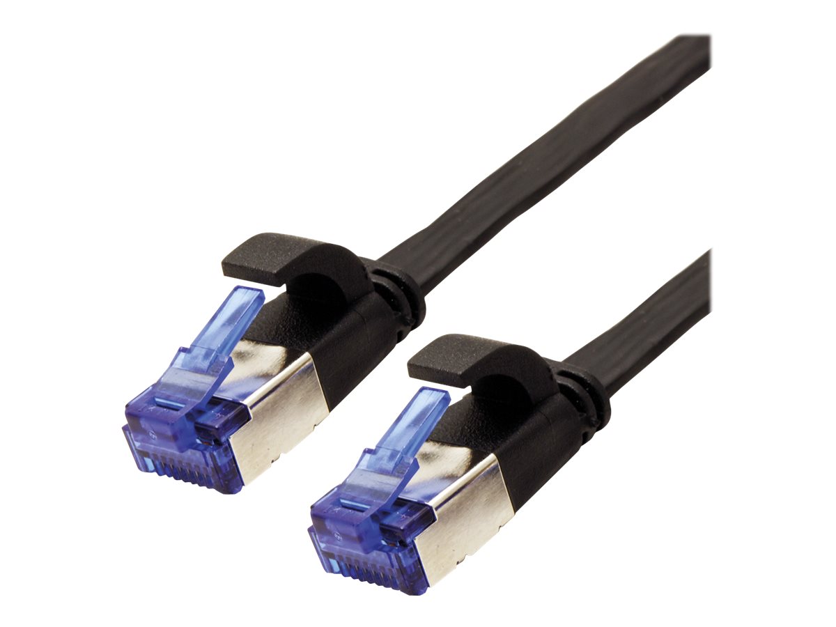 VALUE - Patch-Kabel - RJ-45 (M) bis RJ-45 (M) - 3 m - FTP - CAT 6a - halogenfrei, geformt, verseilt, flach - Schwarz