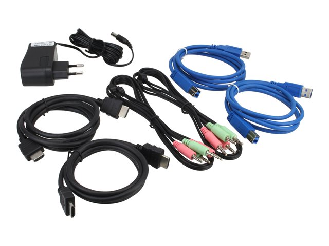 InLine - KVM-/Audio-/USB-Switch - 2 x KVM/Audio/USB - 1 lokaler Benutzer - Desktop