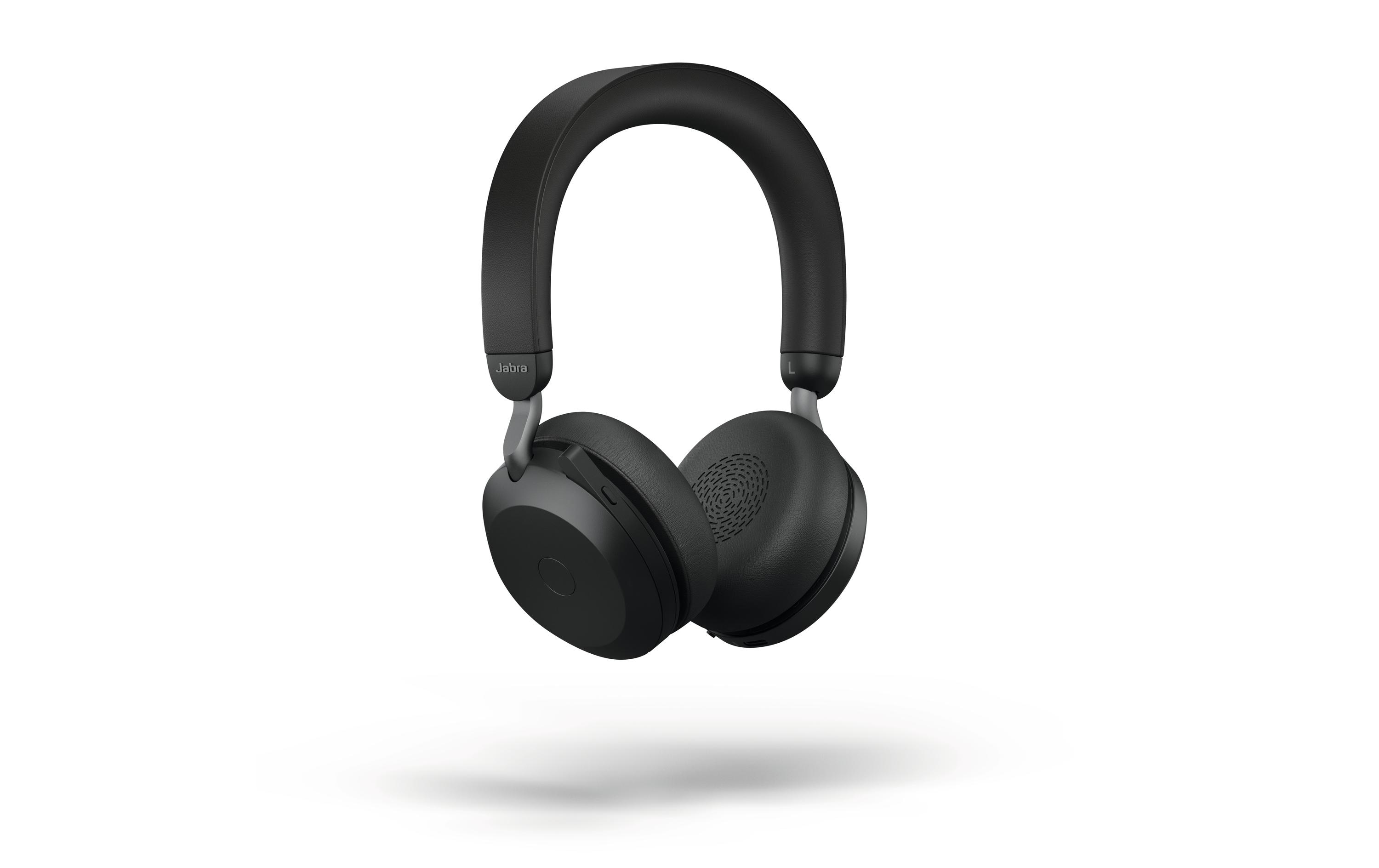 Jabra Evolve2 75 - Headset - On-Ear - Bluetooth - kabellos - aktive Rauschunterdrückung - USB-A - Geräuschisolierung - Schwarz - mit Ladestation - optimiert für UC