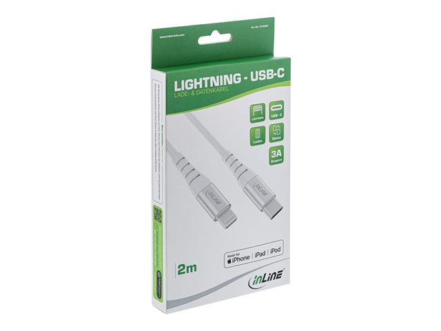 InLine - Lightning-Kabel - Lightning männlich zu 24 pin USB-C männlich - 2 m - Silber