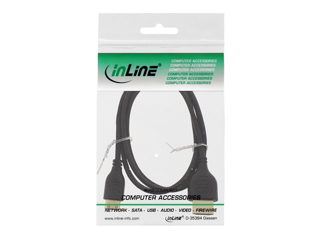InLine High Speed Premium - HDMI-Kabel mit Ethernet - 19 pin mini HDMI Type C männlich zu HDMI männlich - 50 cm - dreifach abgeschirmtes Twisted-Pair-Kabel - Schwarz - 4K Unterstützung