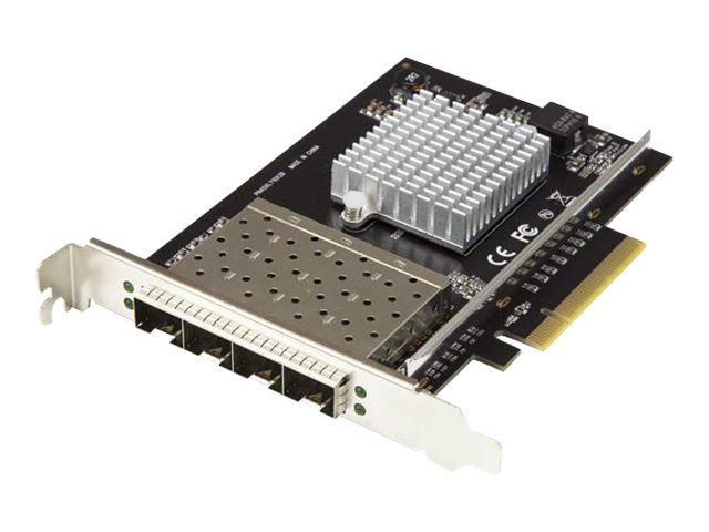 StarTech.com Quad Port 10G SFP+ Netzwerkkarte - Intel XL710 Open SFP+ Converged Adapter - PCIe 10 Gigabit Ethernet Server NIC - 10GbE LWL LAN Karte - Dell PowerEdge HPE ProLiant (PEX10GSFP4I) - Netzwerkadapter - PCIe x8 - 10 Gigabit SFP+ x 4 - Schwarz
