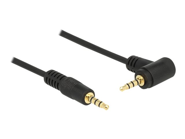 Delock - Headset-Kabel - 4-poliger Mini-Stecker männlich zu 4-poliger Mini-Stecker männlich gewinkelt - 1 m - Schwarz