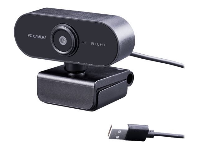 Midland W199 - Webcam - Schwarz - 1920 x 1080 - 1080p - Audio - USB 2.0 - YUV2