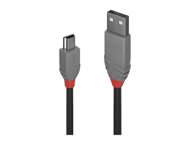 Lindy Anthra Line - USB-Kabel - Mini-USB, Typ B (M) zu Micro-USB Typ B (M) - USB 2.0 - 50 cm - rund - Schwarz