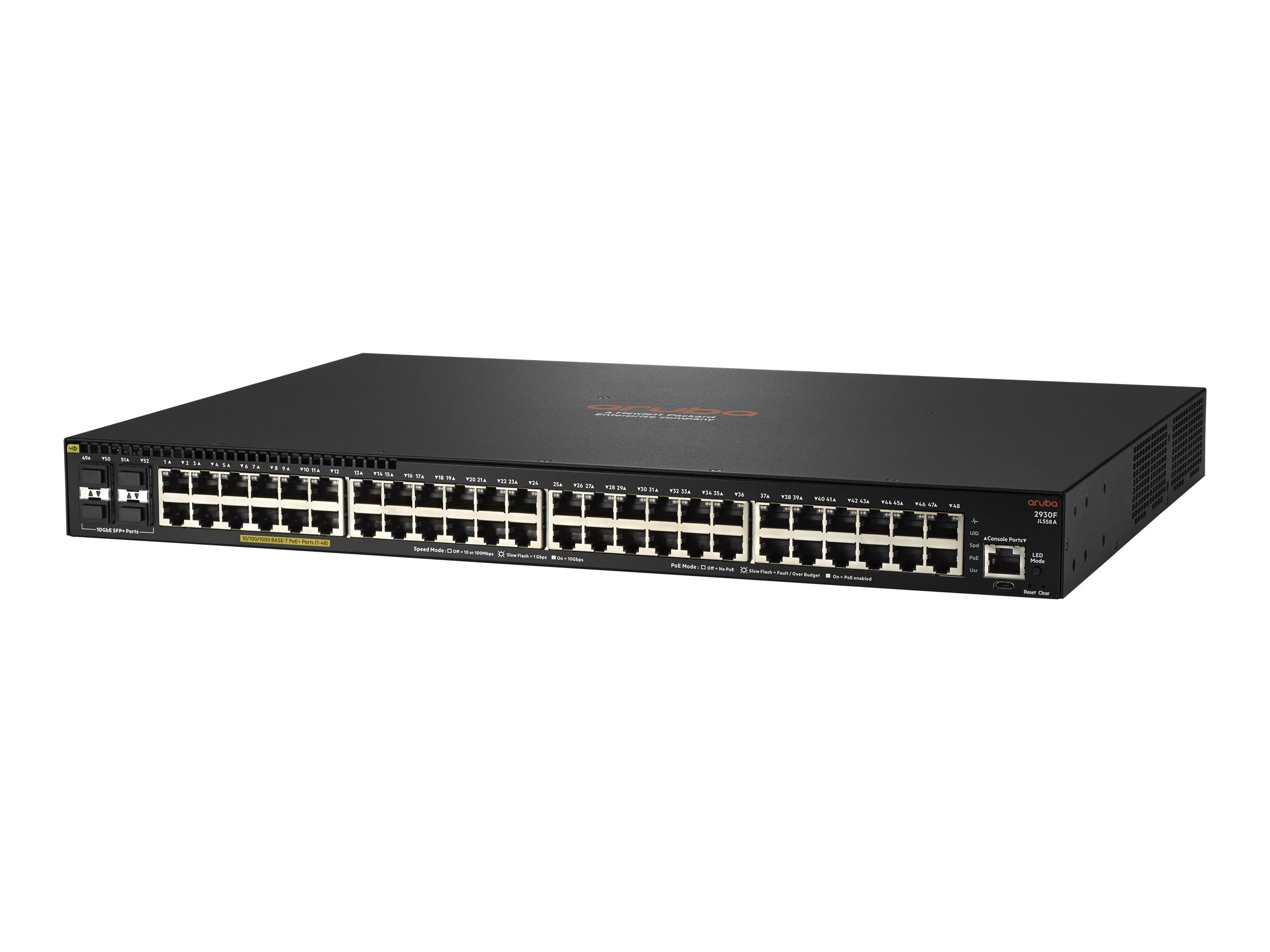 HPE Aruba Networking 2930F 48G PoE+ 4SFP+ - Switch - 48 Anschlüsse - managed - an Rack montierbar