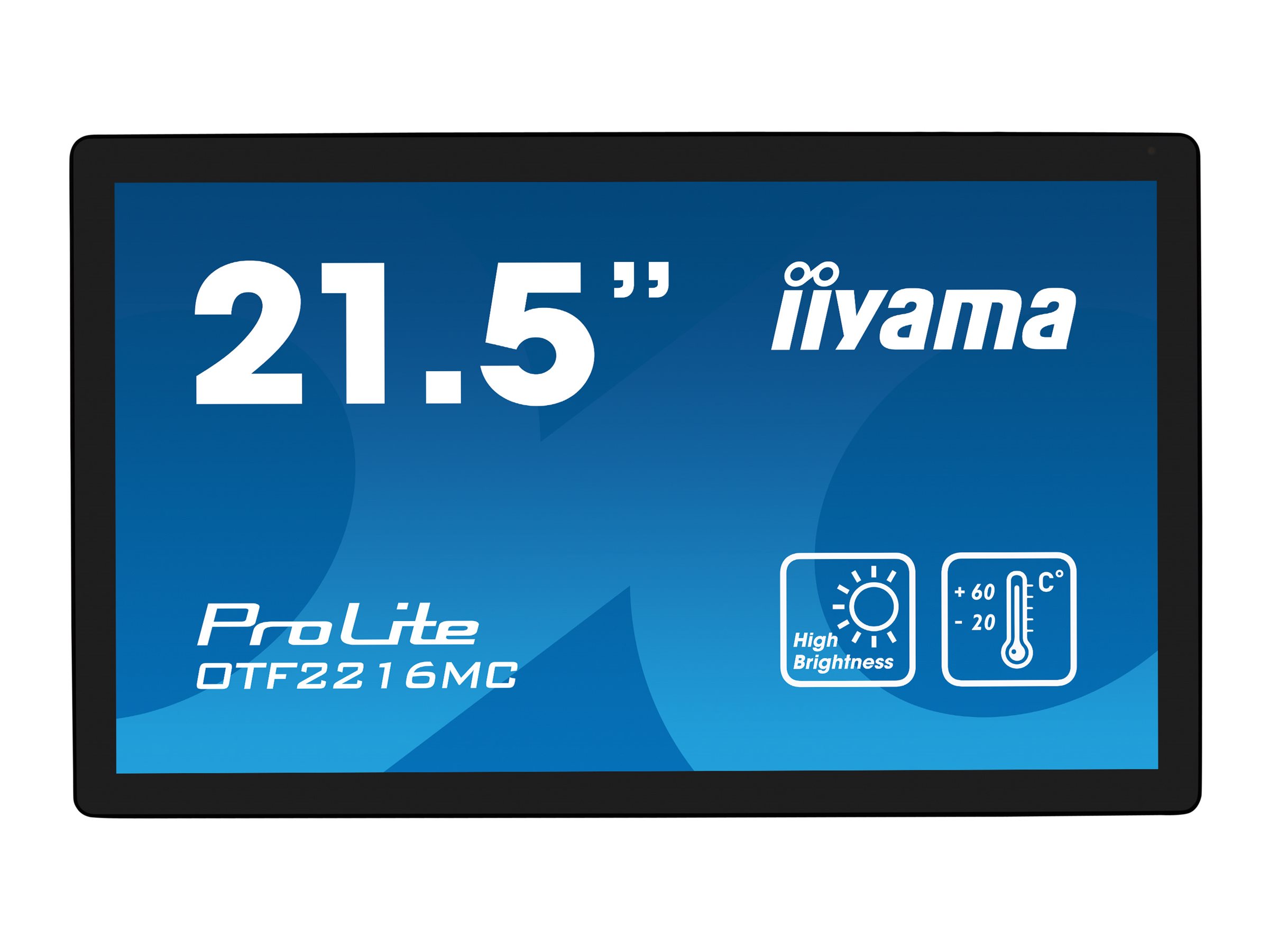 iiyama ProLite OTF2216MC-B1 - LED-Monitor - 55.9 cm (22") (21.5" sichtbar) - offener Rahmen - Touchscreen - 1920 x 1080 Full HD (1080p) @ 60 Hz - VA - 1100 cd/m² - 5000:1 - 25 ms - HDMI, VGA, DisplayPort - Schwarz