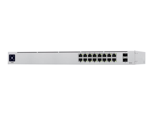 Ubiquiti UniFiSwitch 16 Rackmount Gigabit Managed Switch, 16x RJ-45, 2x SFP, PoE+, Gen2 (USW-16-POE)
