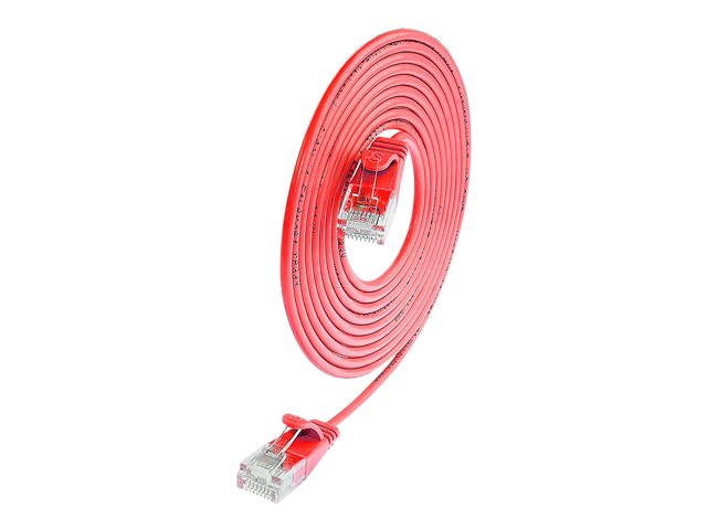 Wirewin Slim Light - Patch-Kabel - RJ-45 (M) bis RJ-45 (M) - 3 m - UTP - CAT 6 - geschirmt, ohne Haken, verseilt - Rot