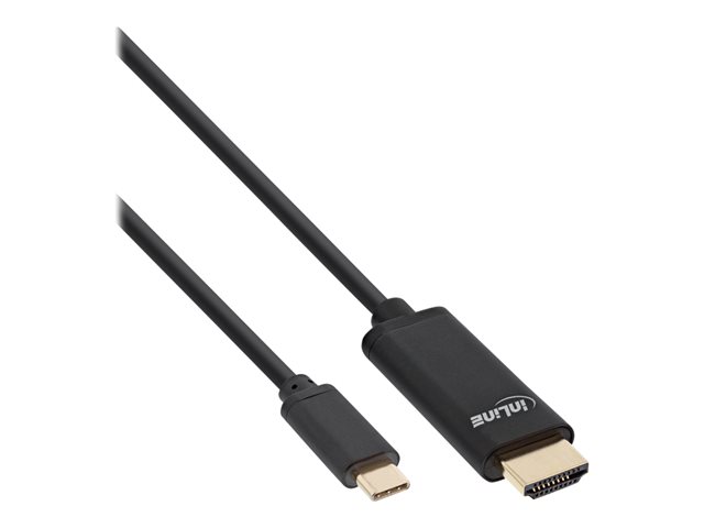 InLine - Video- / Audiokabel - 24 pin USB-C männlich zu HDMI männlich - 1 m - Schwarz - 4K Unterstützung
