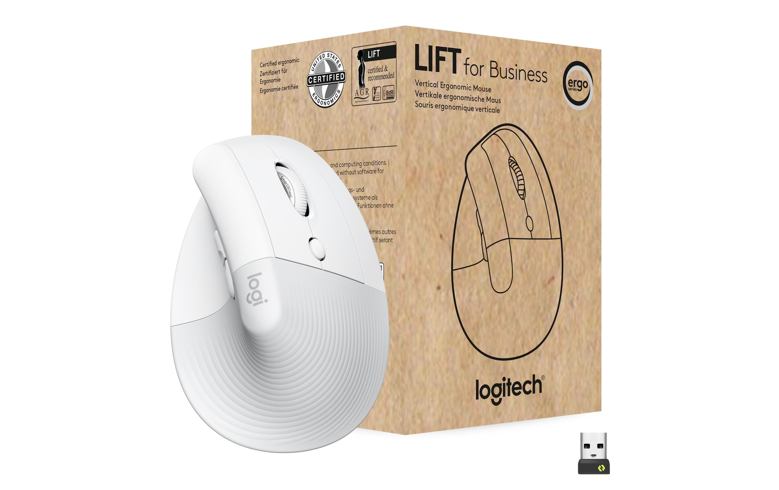 Logitech Ergonomische Maus Lift for Business Off-white