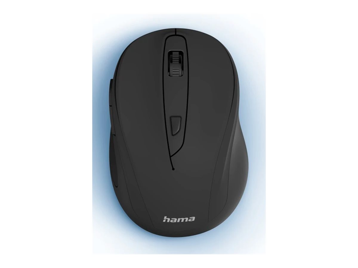 Hama MW-400 V2 - Maus - ergonomisch - Für Rechtshänder - optisch - 6 Tasten - kabellos - 2.4 GHz, RF - kabelloser Empfänger (USB) - Schwarz