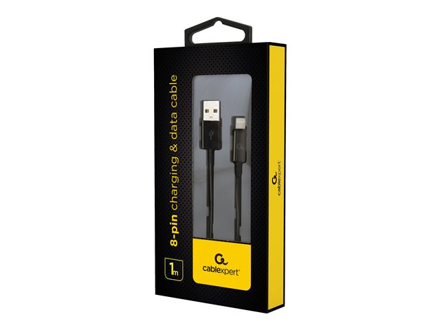 Cablexpert - Lightning-Kabel - Lightning (M) bis USB (M) - 1 m - abgeschirmt - Schwarz