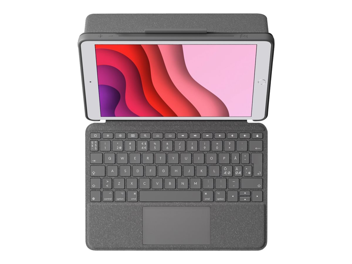 Logitech Combo Touch - Tastatur und Foliohülle - mit Trackpad - QWERTY - Nordisch (Dänisch/Finnisch/Norwegisch/Schwedisch) - Oxford Gray Eingabegerät