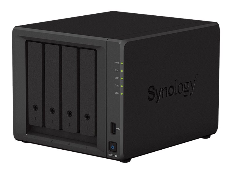 Synology Disk Station DS923+ - NAS-Server - 4 Schächte - SATA 6Gb/s / eSATA - RAID 0, 1, 5, 6, 10, JBOD - RAM 4GB - Gigabit Ethernet - iSCSI Support (DS923+)