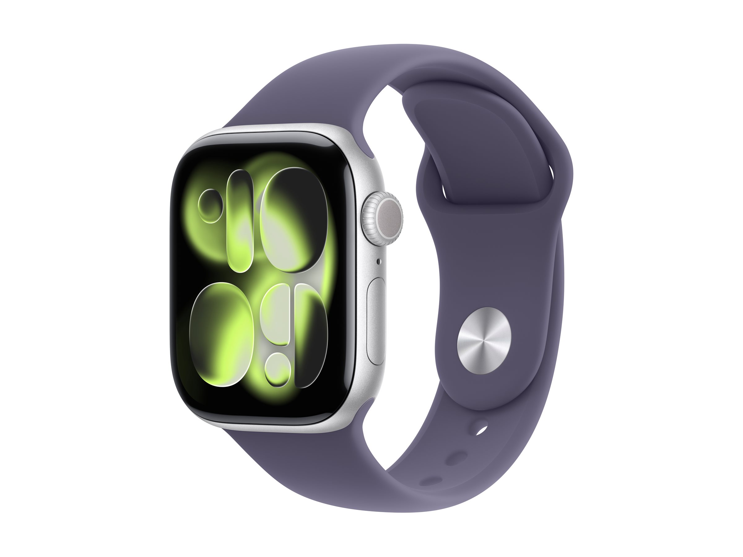 Apple Watch Series 11 GPS + Cellular 42mm Silver Aluminium Case with Purple Fog Sport Band - M/L