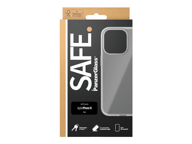 SAFE. by PanzerGlass - Handyhülle für Apple iPhone 15 - selbstheilendes TPU - durchsichtig