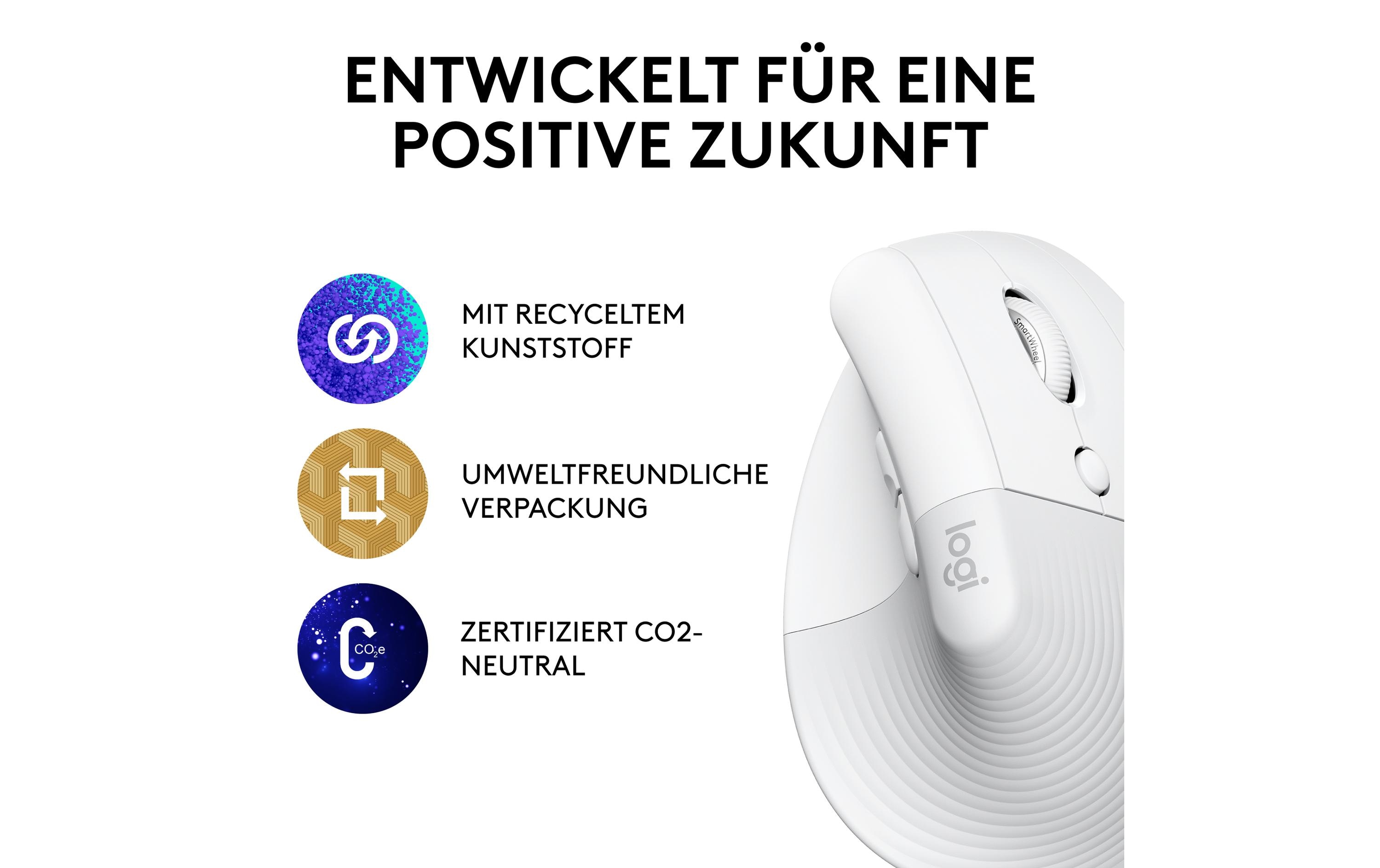 Logitech Ergonomische Maus Lift Off-white