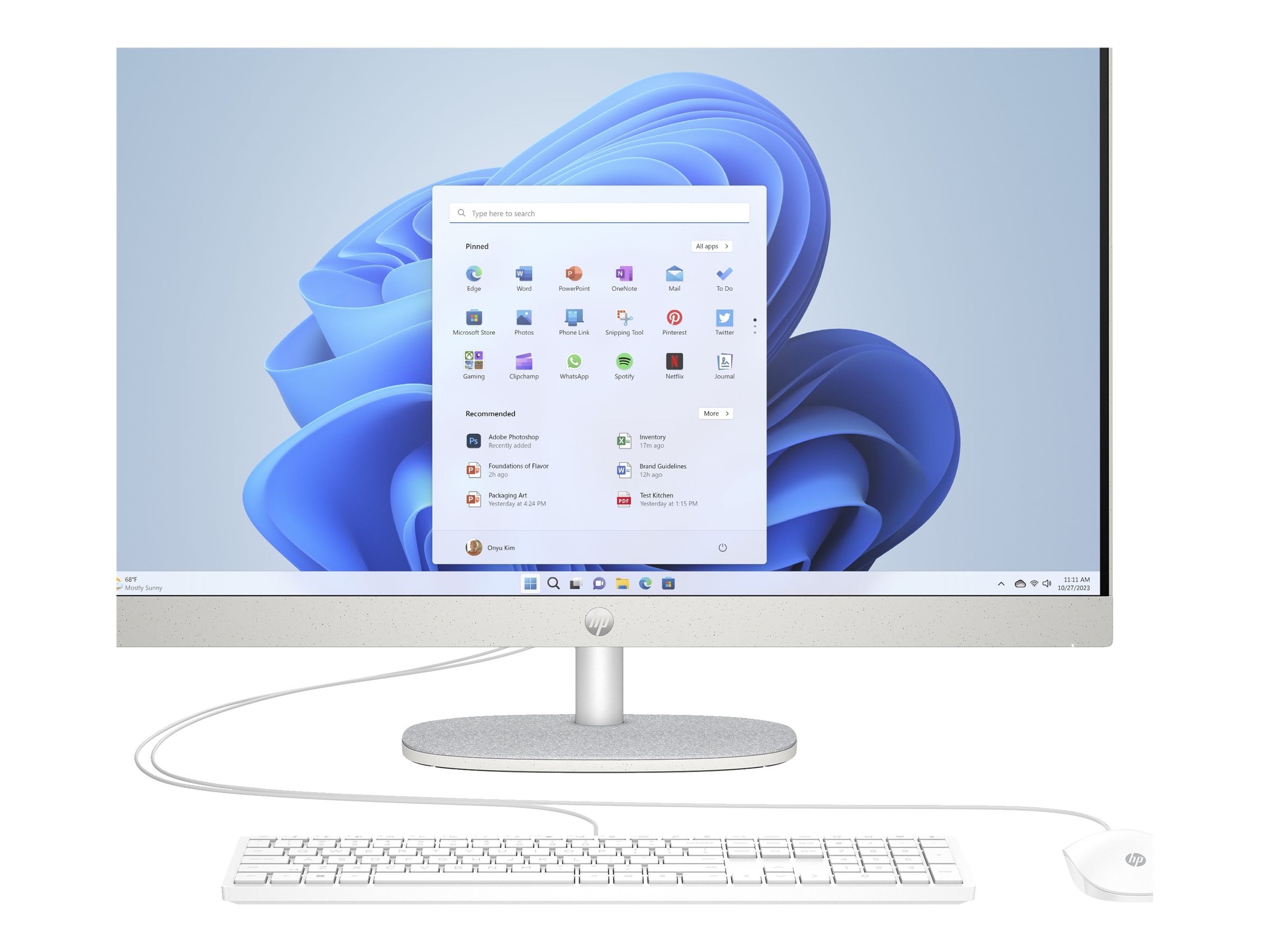 HP 27-cr0007ng - All-in-One (Komplettlösung) - Ryzen 5 7520U 2.8 GHz - 16 GB - SSD 512 GB - LED 68.6 cm (27") - Deutsch