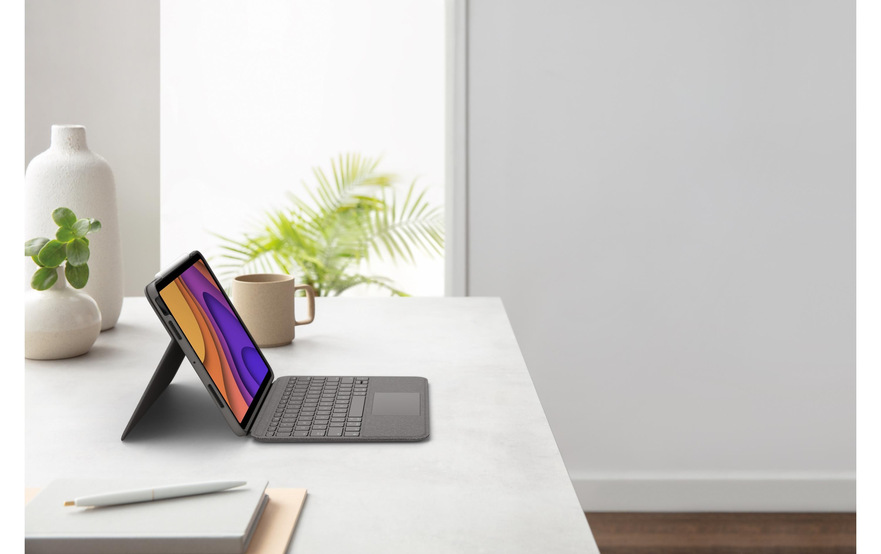 Logitech Folio Touch - Tastatur und Foliohülle - mit Trackpad - QWERTZ - Schweiz - Oxford Gray Eingabegerät