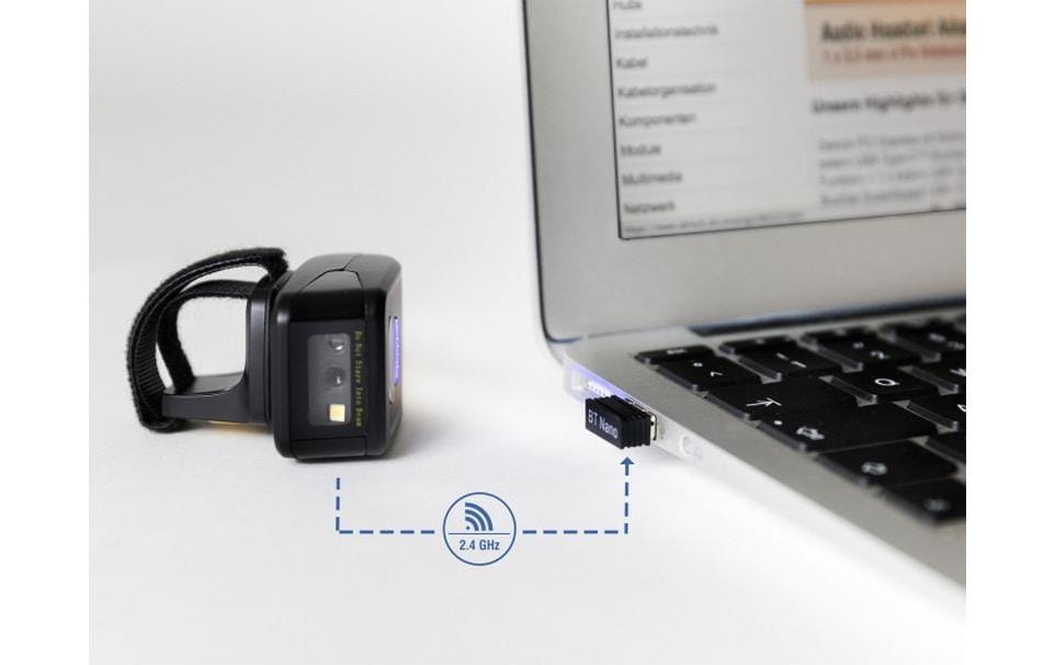 Delock - Barcode-Scanner - tragbar - 100 Scans/Sek. - decodiert - USB, RF(2.4 GHz), Bluetooth 4.1