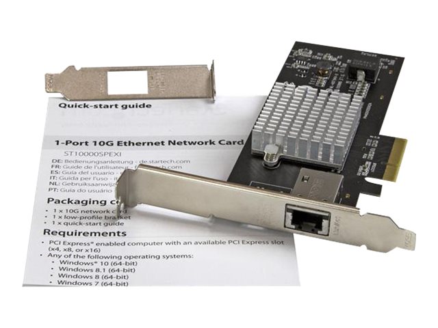 StarTech.com 1 Port 10G Ethernet PCI Express Netzwerkkarte - 10GbE NIC mit Intel X550-AT Chip - 10GBase-T / NBASE-T Compliant - Netzwerkadapter - PCIe 2.0 - 10Gb Ethernet x 1