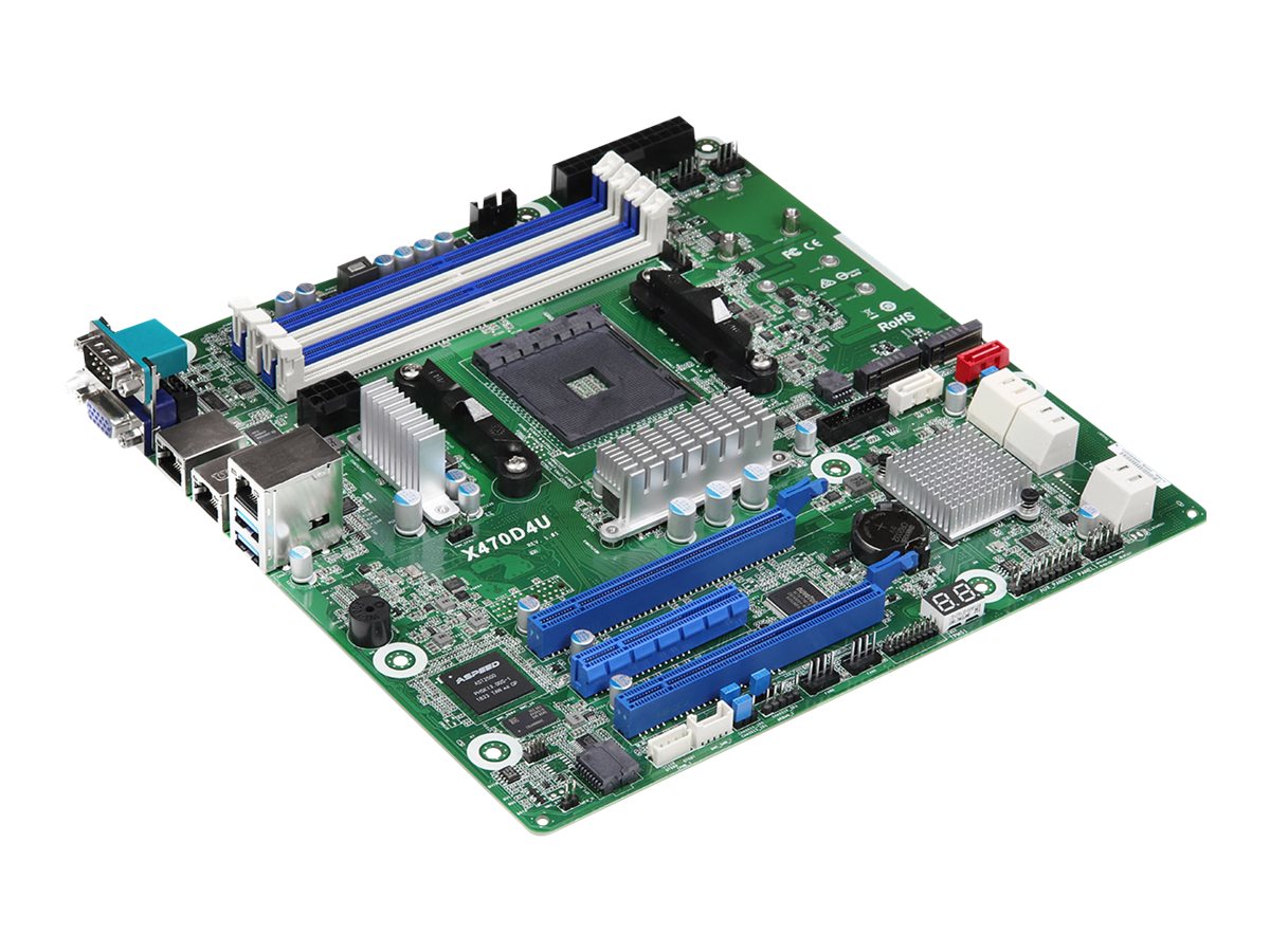 ASRock Rack X470D4U - Motherboard - micro ATX - Socket AM4 - AMD X470