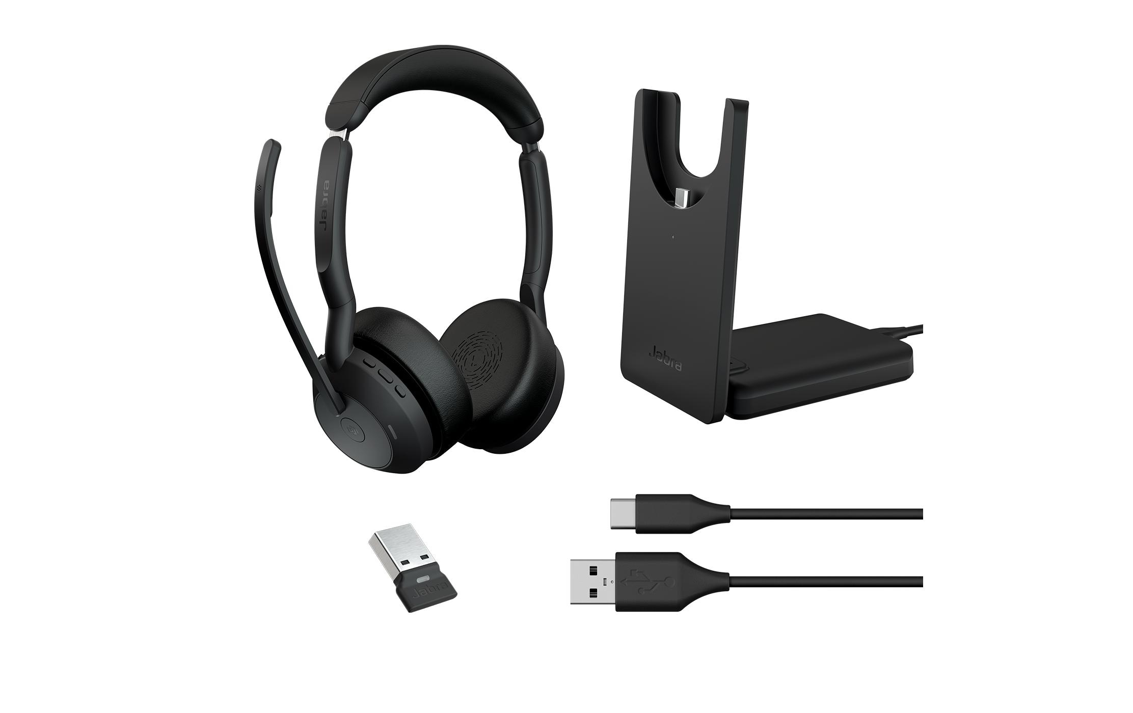 Jabra Headset Evolve2 55 Duo MS, USB-A, inkl. Ladestation