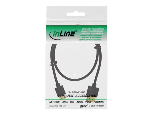 InLine High Speed Premium - HDMI-Kabel mit Ethernet - 19 pin mini HDMI Type C männlich zu HDMI männlich - 50 cm - dreifach abgeschirmtes Twisted-Pair-Kabel - Schwarz - 4K Unterstützung