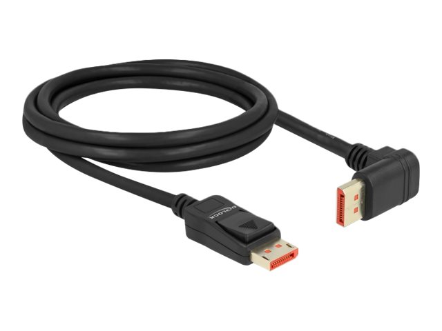 Delock - DisplayPort-Kabel - DisplayPort (M) gerade zu DisplayPort (M) nach oben angewinkelt - DisplayPort 1.4 - 2 m - unterstützt 8K 60 Hz (7680 x 4320) - Schwarz