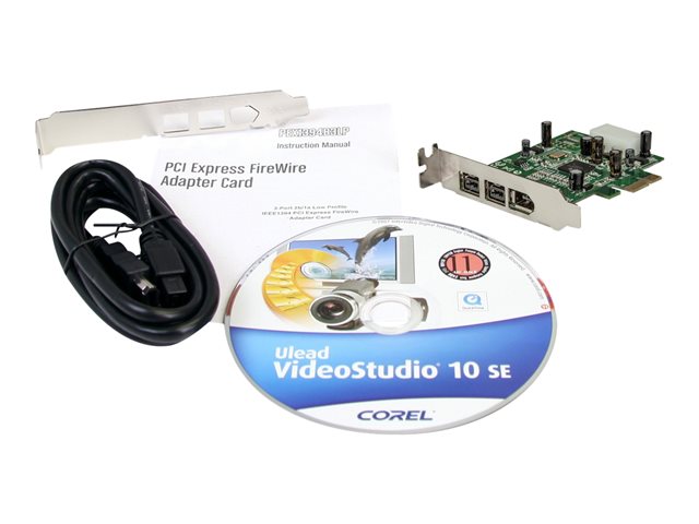 StarTech.com 3 Port 800+400 FireWire PCI Express Schnittstellen Low Profile Combo Karte - PCIe 3 Port FireWire Card - PCI-e 1 x Firewire 400 1394A 2 x FireWire 800 1394B - FireWire-Adapter - PCIe - 2 Anschlüsse
