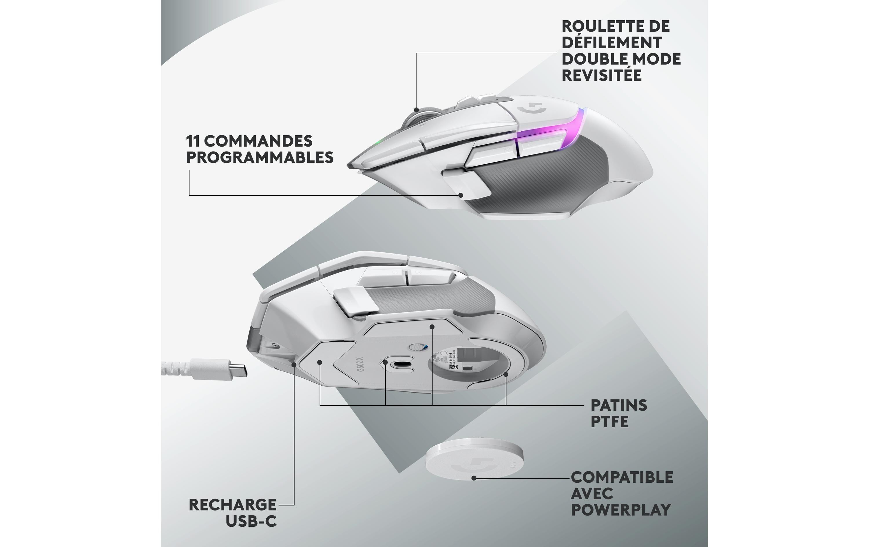Logitech Gaming-Maus G502 X Plus Weiss