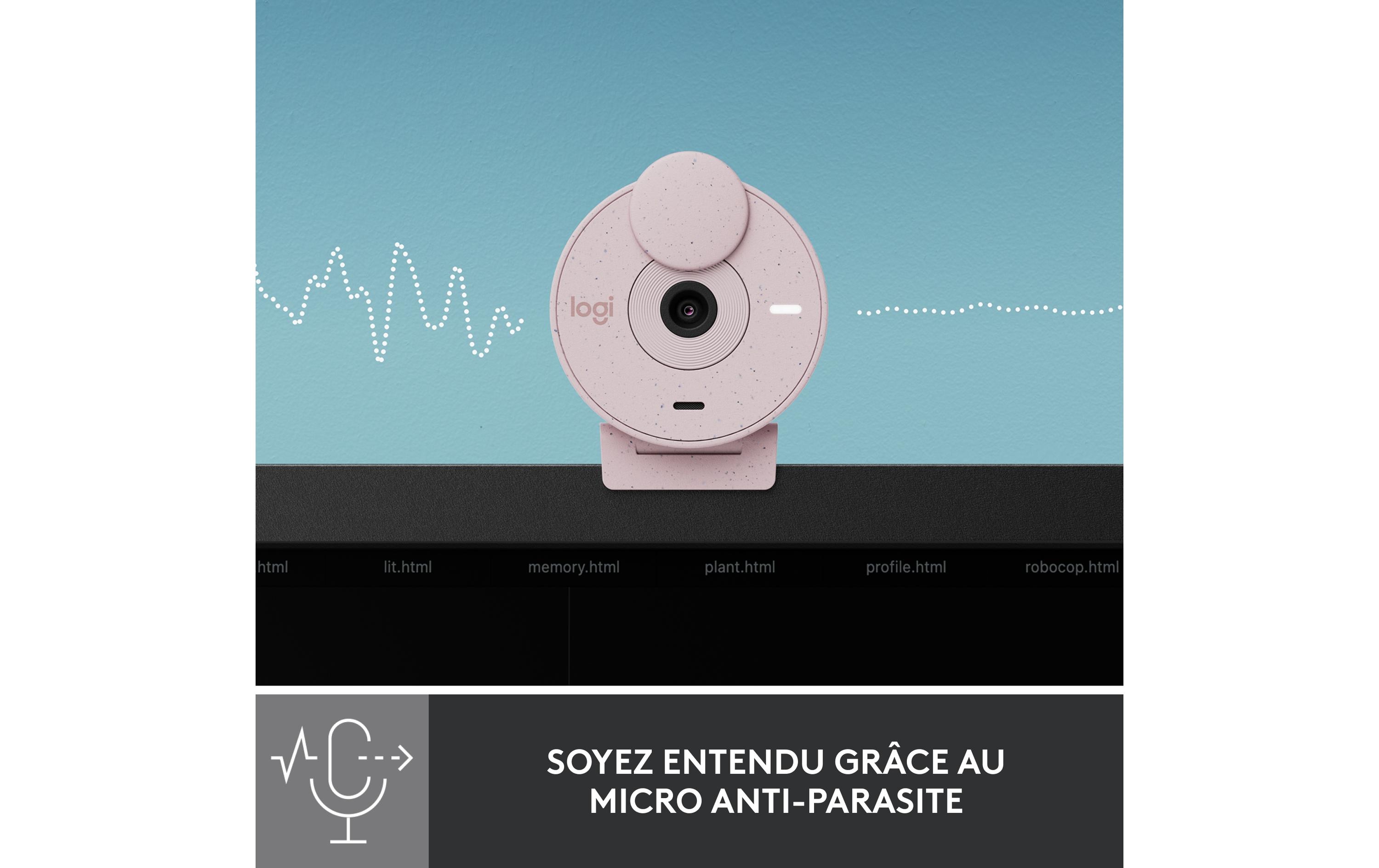 Logitech BRIO 300 - Webcam - Rose - 2 MP - 1920 x 1080 - 1080p, 720p - Audio - USB-C