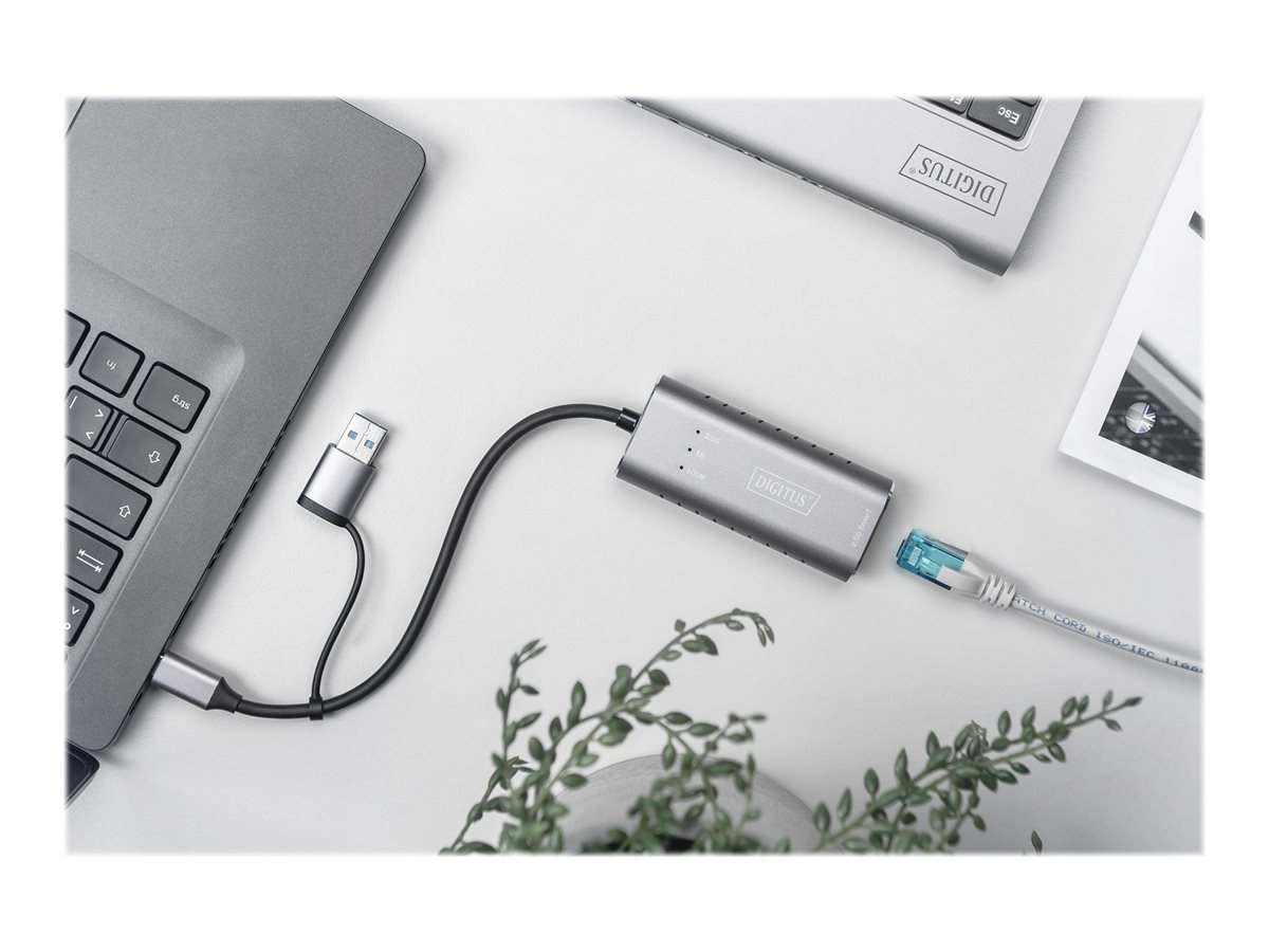 DIGITUS DN-3028 - Netzwerkadapter - USB-C / USB-A - 2.5GBase-T