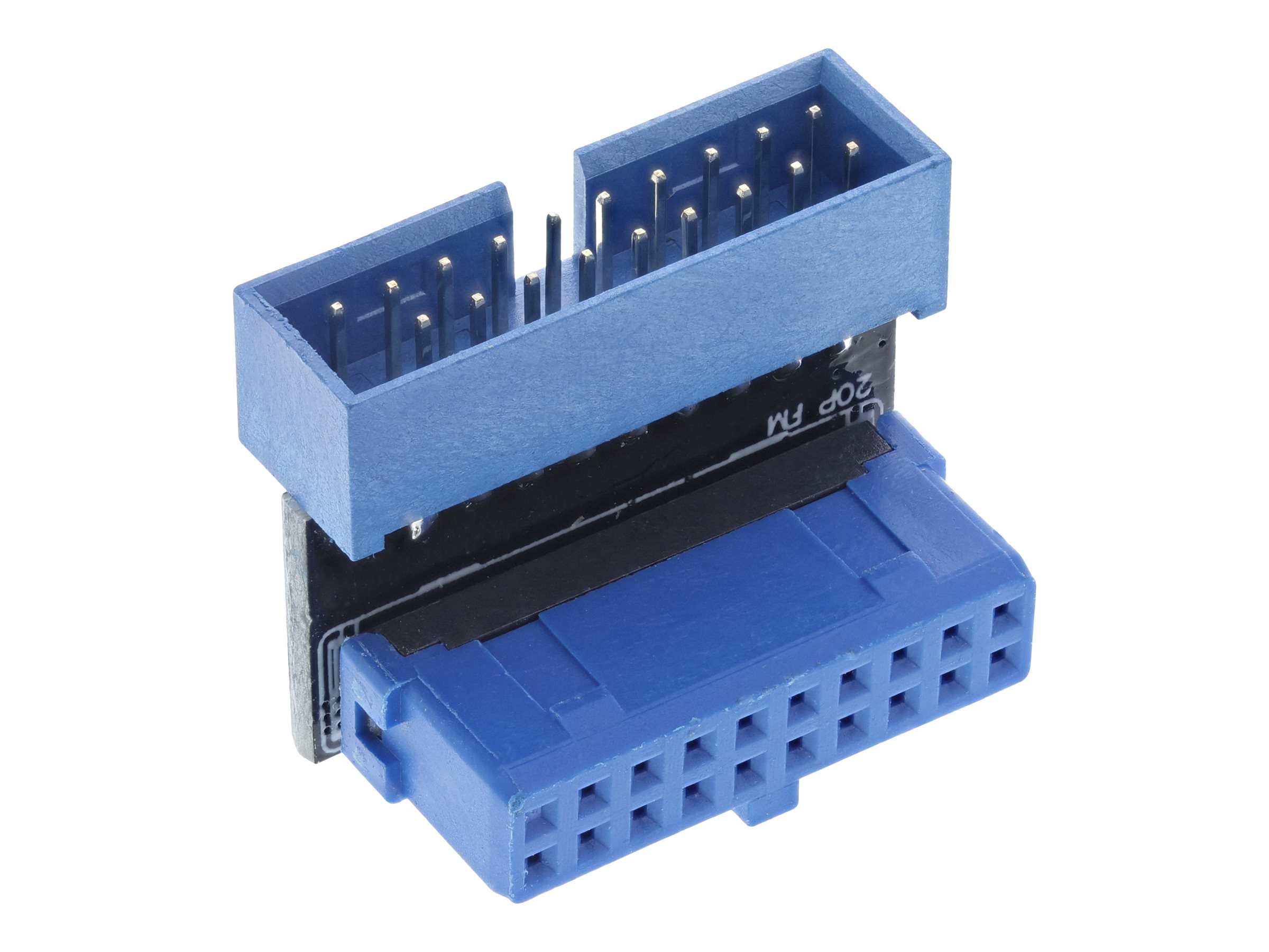 InLine - interner USB-Adapter - 20-poliger USB 3.0 Kopf zu 20-poliger USB 3.0 Kopf