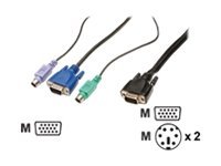 DIGITUS - Tastatur- / Video- / Maus- (KVM-) Kabel - HD-15 (VGA) (M) zu PS/2, HD-15 (VGA) (M) - 3 m - für Digitus DC-71302GE, DC-71401GE, DC-72302GE, DC-72302US, DC-72401GE