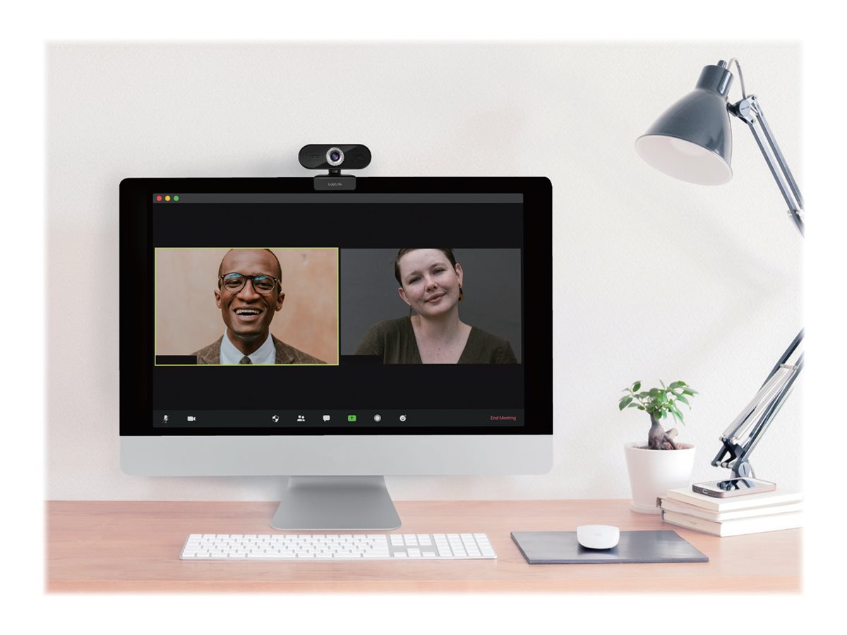 LogiLink Pro full HD USB webcam with microphone - Webcam - Farbe - 3 MP - 1920 x 1080 - 1080p - Audio - USB 2.0 - MJPEG