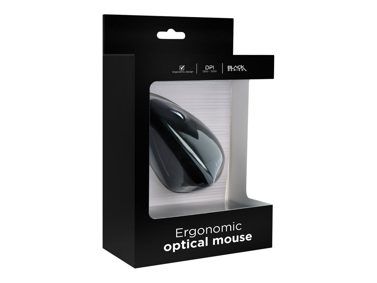 Gembird MUS-ERGO-01 - vertikale Maus - USB - Schwarz