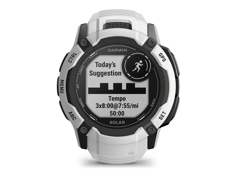 Garmin Instinct 2X Solar - faserverstärktes Polymer - Ja intelligente Uhr mit Band - 64 MB - Steinweiß
