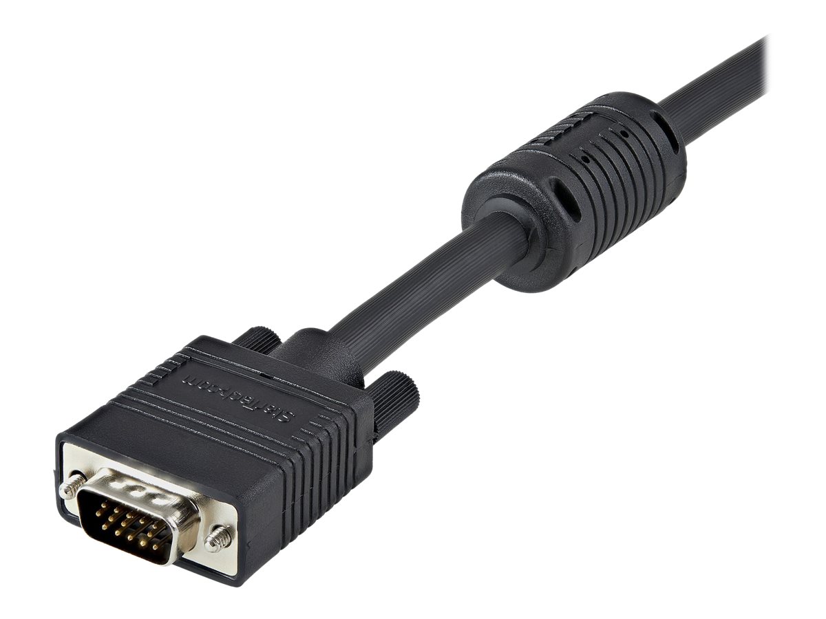 StarTech.com 1m VGA Monitorkabel - HD15-Pin Koax Kabel - Stecker/Stecker - VGA-Kabel - HD-15 (VGA) (M) zu HD-15 (VGA) (M) - 1 m - geformt, Daumenschrauben - Schwarz