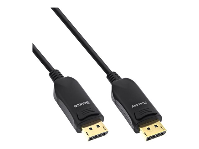 InLine - DisplayPort-Kabel - DisplayPort (M) zu DisplayPort (M) - DisplayPort 1.4 - 10 m - Active Optical Cable (AOC), Support von 4K 120 Hz, unterstützt 8K 30 Hz (7680 x 4320) - Schwarz