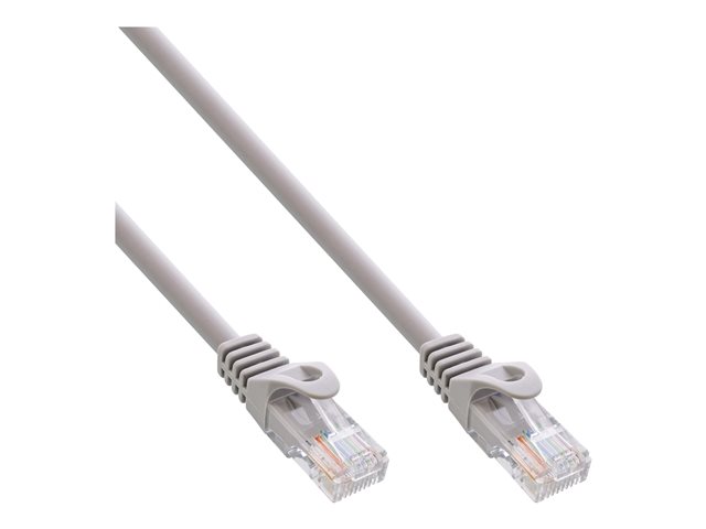 InLine - Patch-Kabel - RJ-45 (M) zu RJ-45 (M) - 1 m - UTP - CAT 5e - geformt - Grau