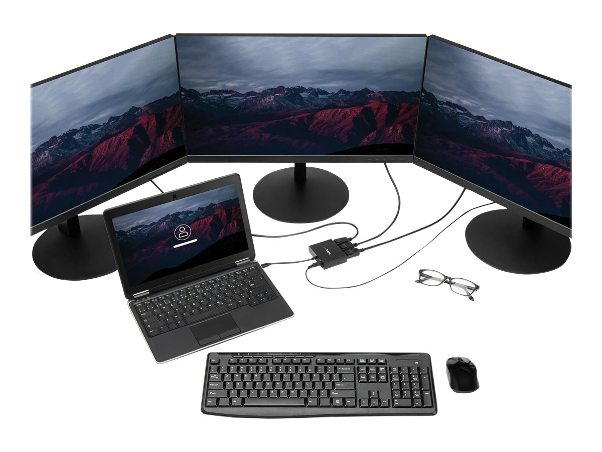 StarTech.com Mini DisplayPort 1.2 auf DisplayPort MST Hub - Triple Head mDP/ DP Multi Stream Transport - DisplayPort Verteiler - Video-Verteiler - 3 Anschlüsse