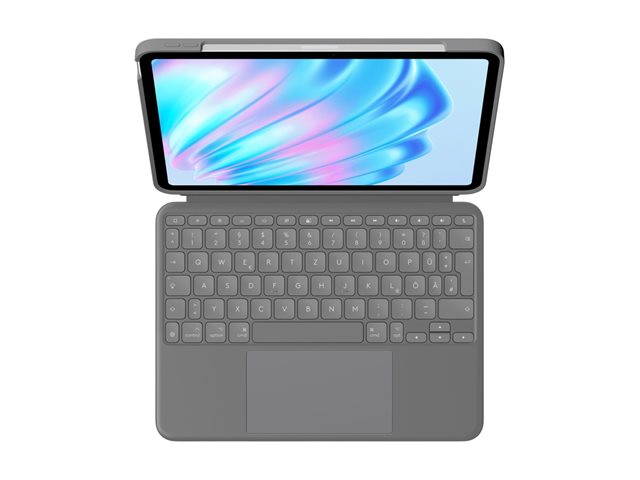 Logitech Combo Touch - Tastatur und Foliohülle - mit Trackpad - QWERTZ - Deutsch - Oxford Gray Eingabegerät
