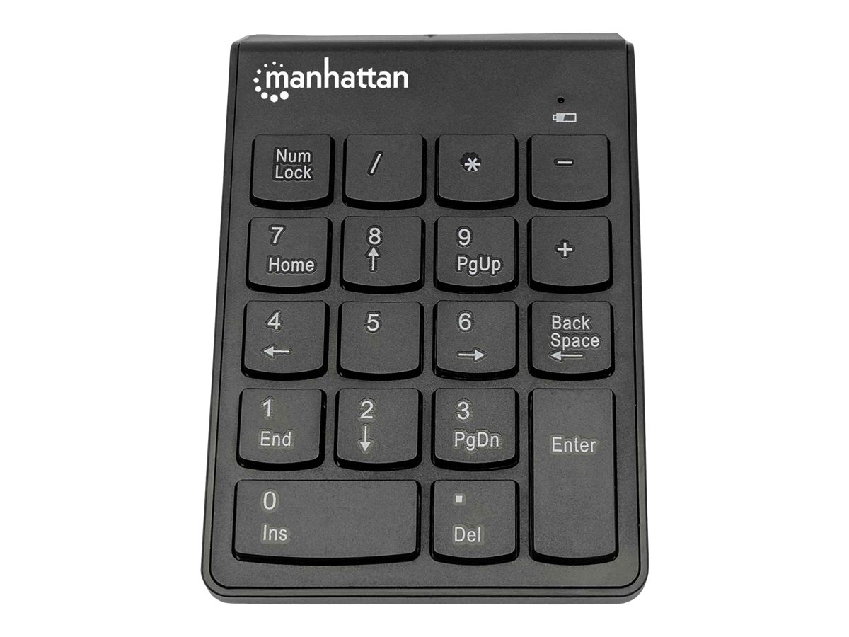 Manhattan Numeric Keypad
Wireless (2.4GHz)
USB-A Micro Receiver
18 Full Size Keys
Black
Membrane Key Switches
Auto Power Management
Range 10m
AAA Battery (included)
Windows and Mac
Three Year Warranty
Blister - Tastenfeld - Schwarz Eingabegerät